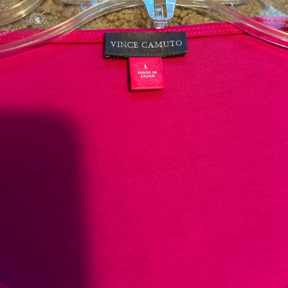 Vince Camuto Tunic 3/4 Sleeves Round Neck Crisscross Front Tunic Pink Rayon - Picture 8 of 10